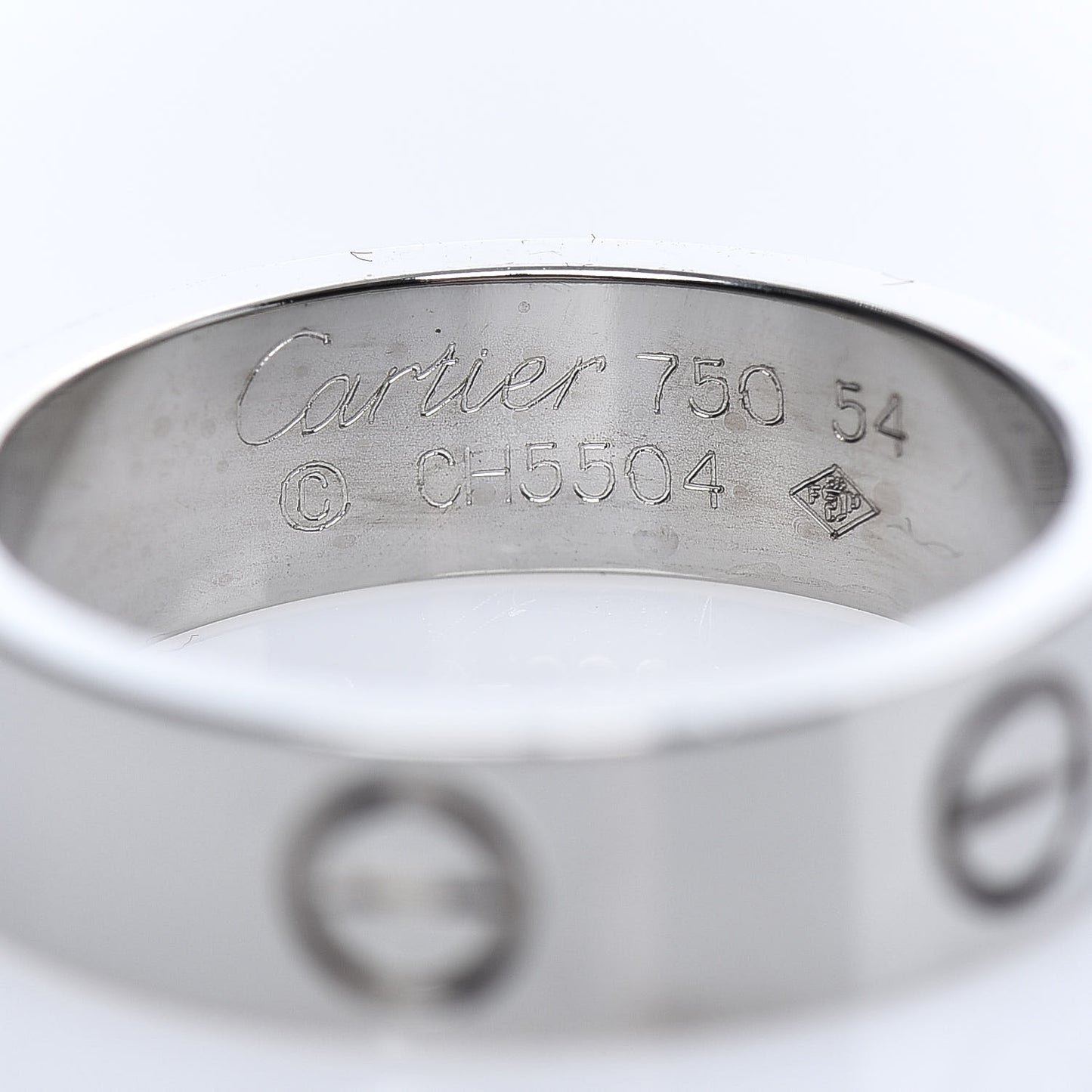 18K White Gold 5.5mm LOVE Ring 54 7