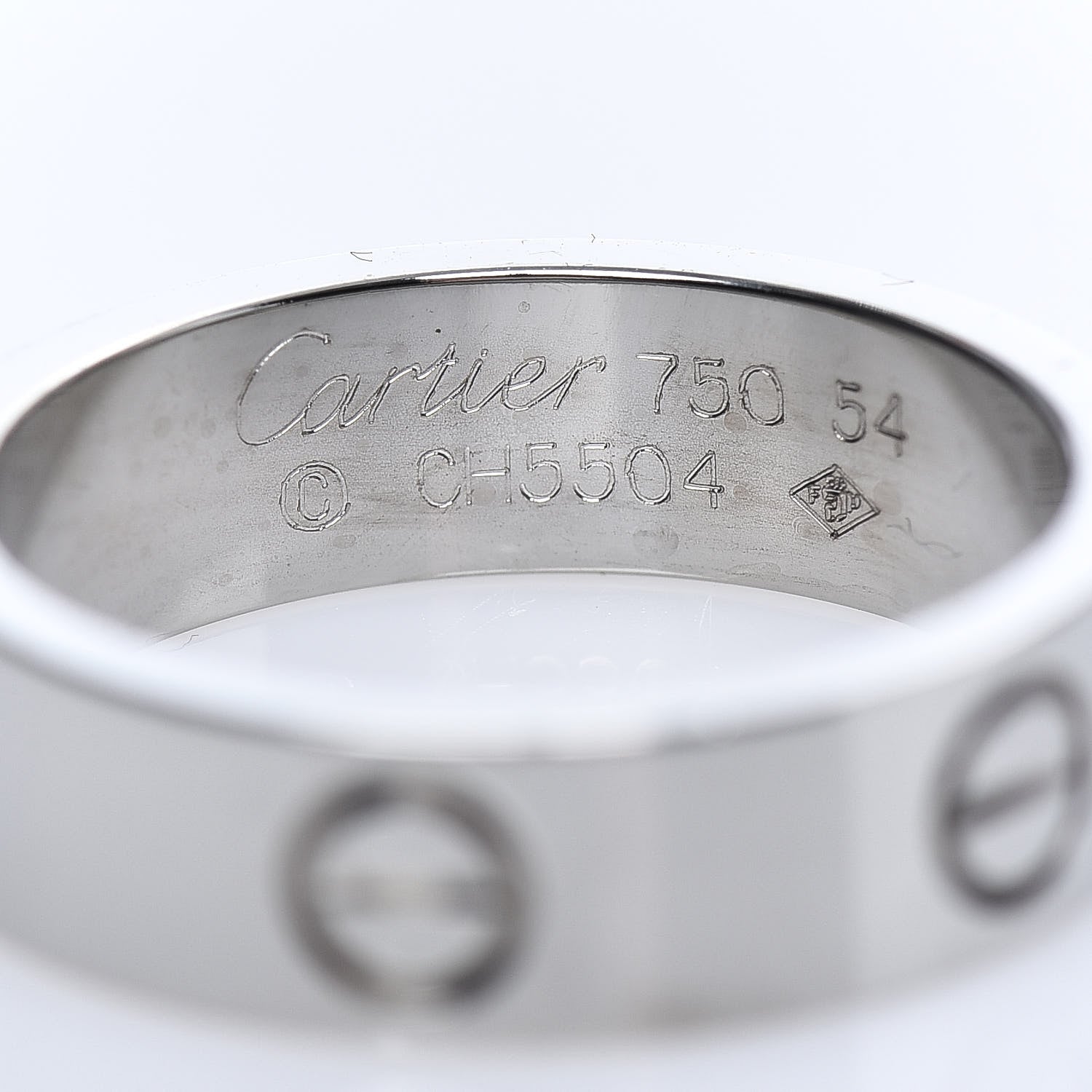 Cartier 18K White Gold 5.5mm LOVE Ring 54 7 4 of 5