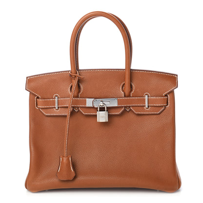 Hermes Natural Barenia Faubourg Birkin 30 Fauve 1 of 11