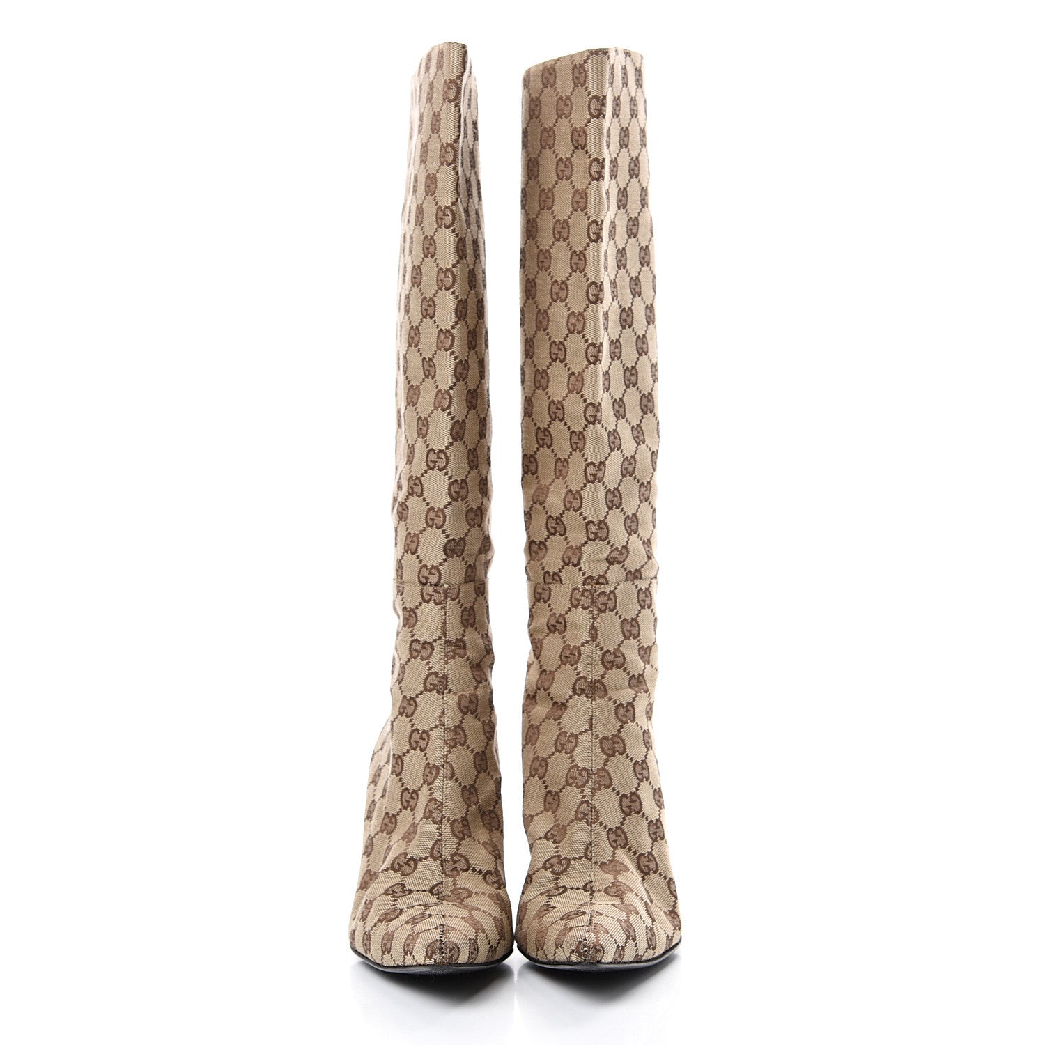 Gucci Monogram Womens Tall Boots 9 Brown 2 of 8
