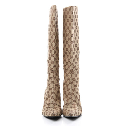 Gucci Monogram Womens Tall Boots 9 Brown 2 of 8