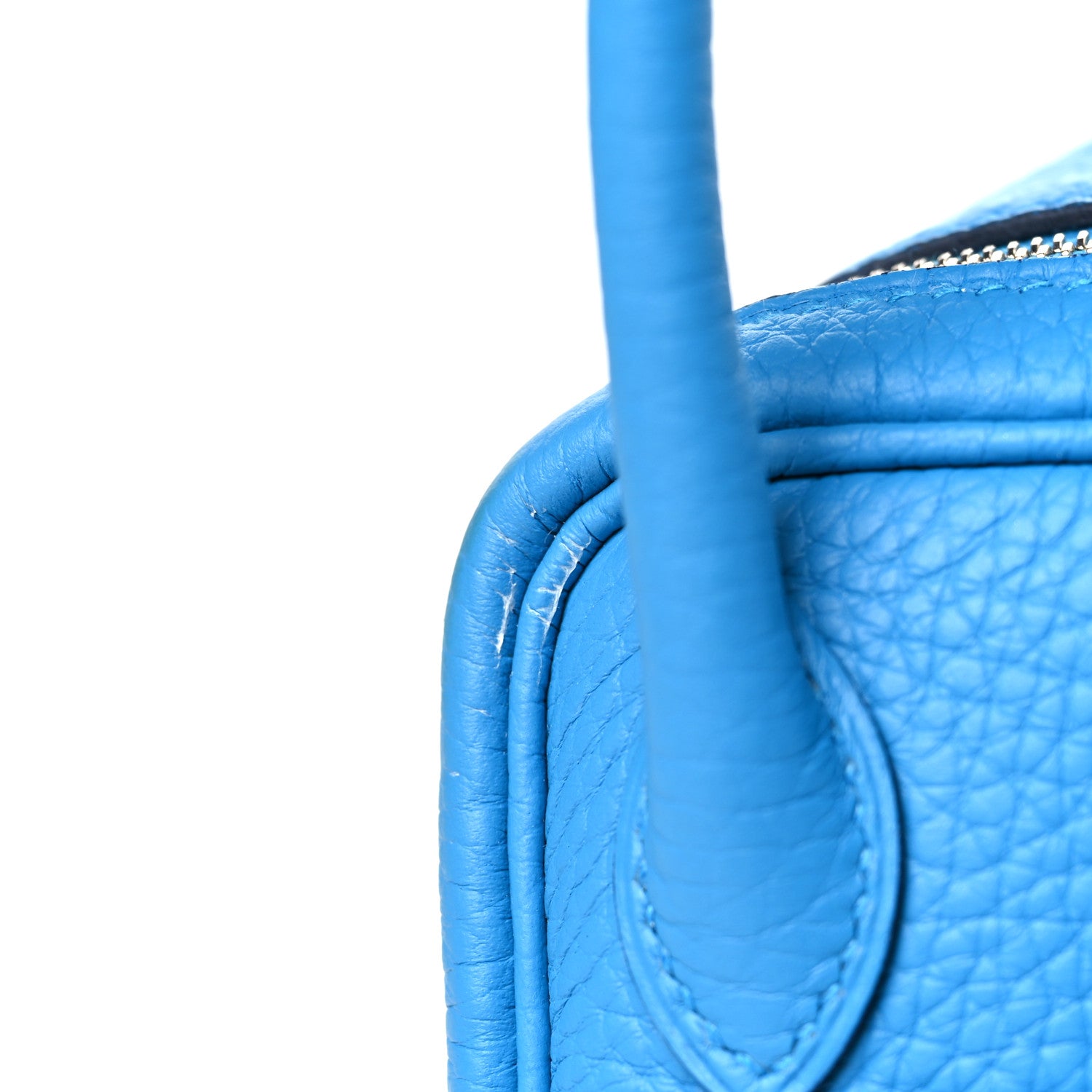 Hermes Taurillon Clemence Mini Lindy 20 Bleu Frida 10 of 11