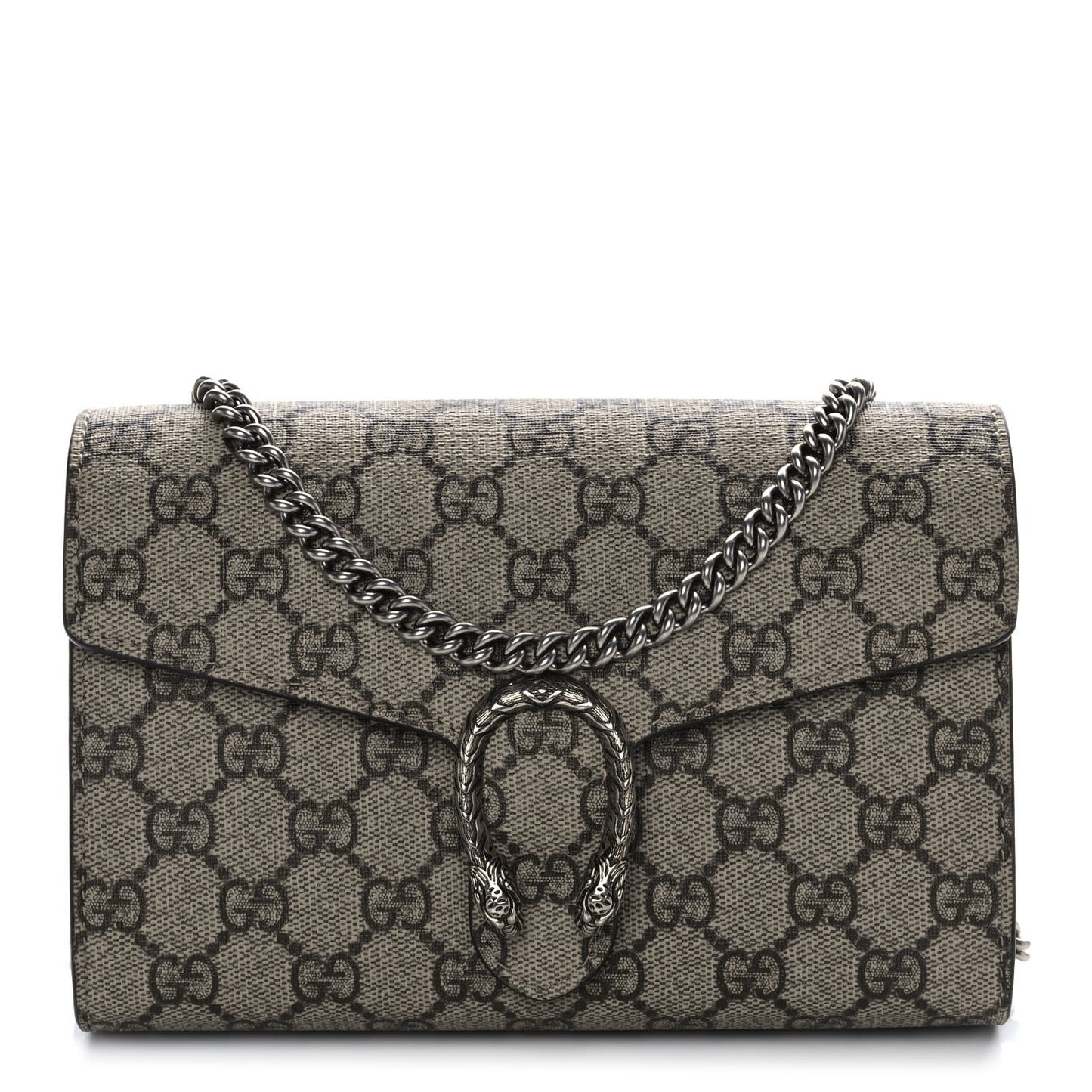GG Supreme Monogram Mini Dionysus Chain Wallet Beige Taupe