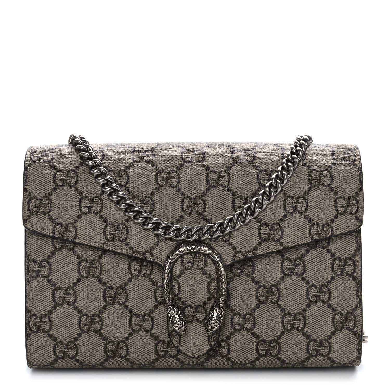 Gucci GG Supreme Monogram Mini Dionysus Chain Wallet Beige Taupe 1 of 10