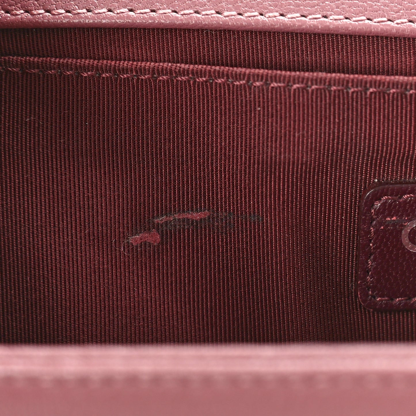 Goatskin Quilted Patent Medium Duo Boy Flap Pink Tan