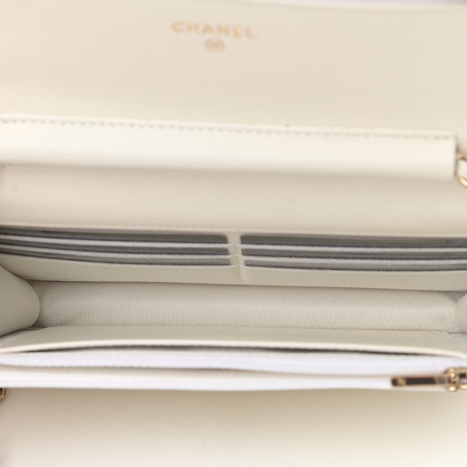 Chanel Caviar Quilted Wallet On Chain WOC White 4 of 4