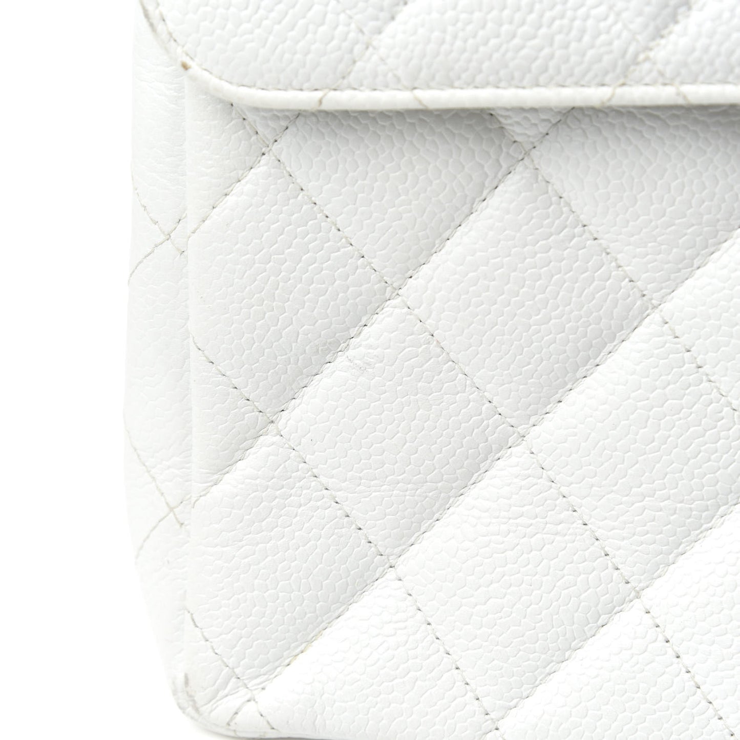 Caviar Quilted Jumbo Single Flap White