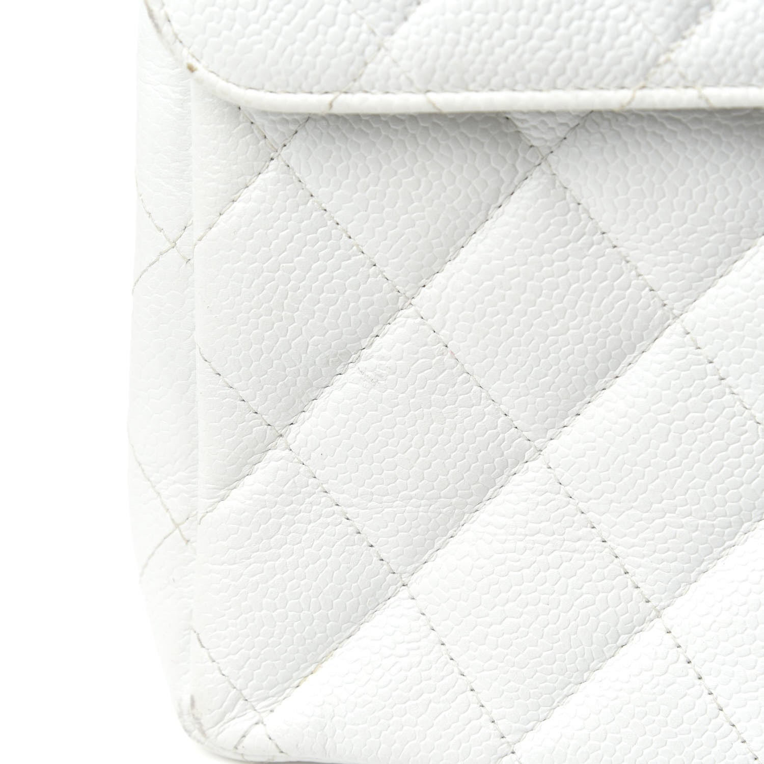Chanel Caviar Quilted Jumbo Single Flap White 10 of 20