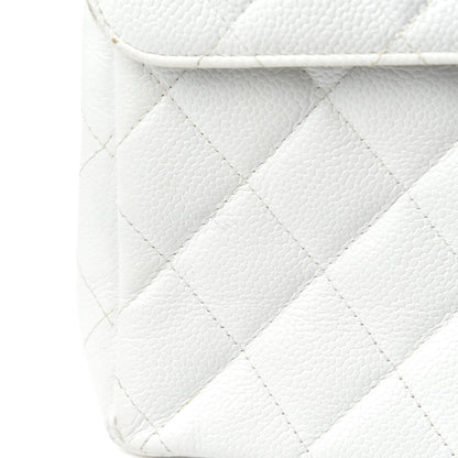 Chanel Caviar Quilted Jumbo Single Flap White 10 of 20