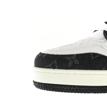 Louis Vuitton Calfskin Monogram Denim Mens LV Trainer Sneakers 8.5 Black 13 of 15