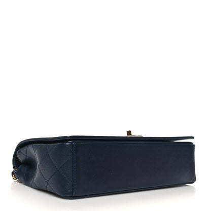 Chanel Sheepskin Quilted Vintage Mademoiselle Flap Dark Navy 4 of 10