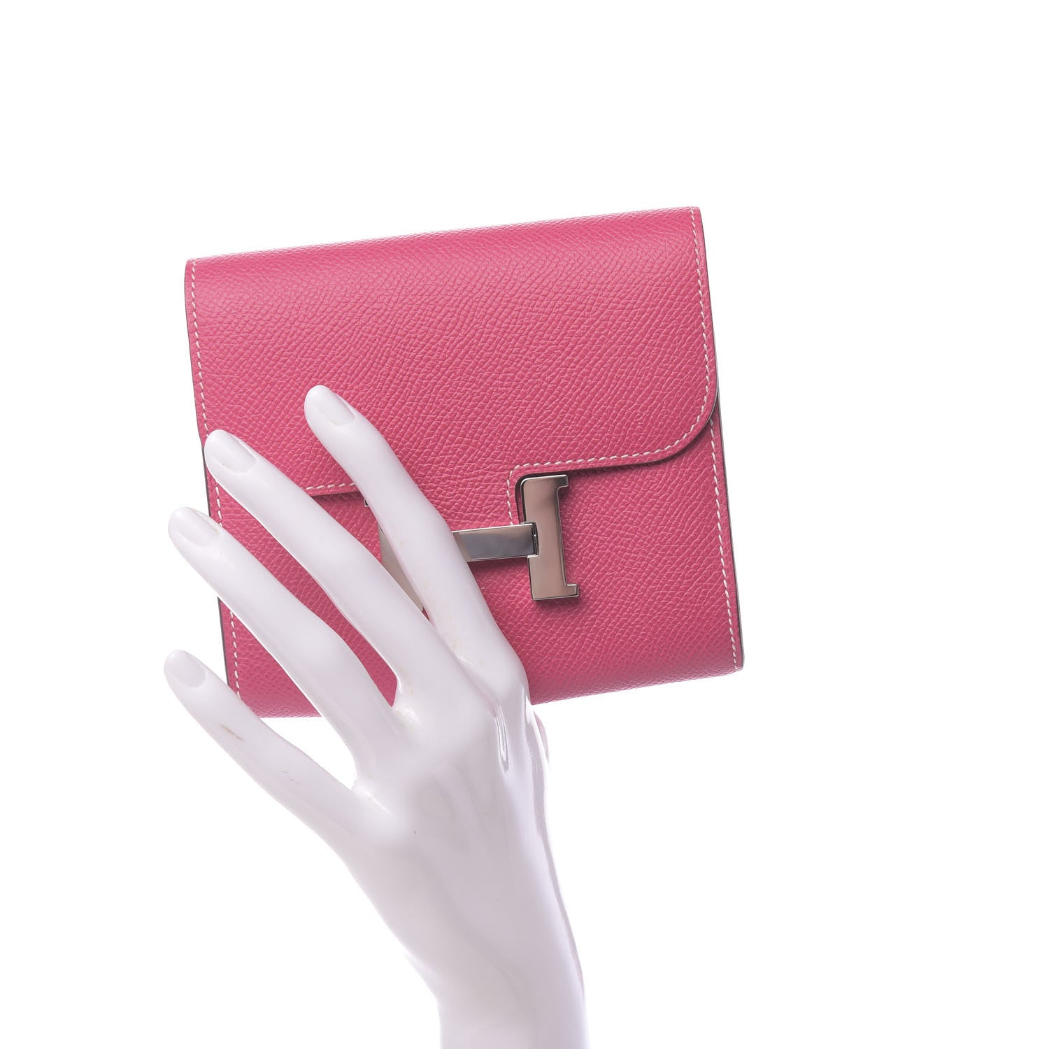 Hermes Epsom Constance Short Wallet Rose Tyrien 2 of 8
