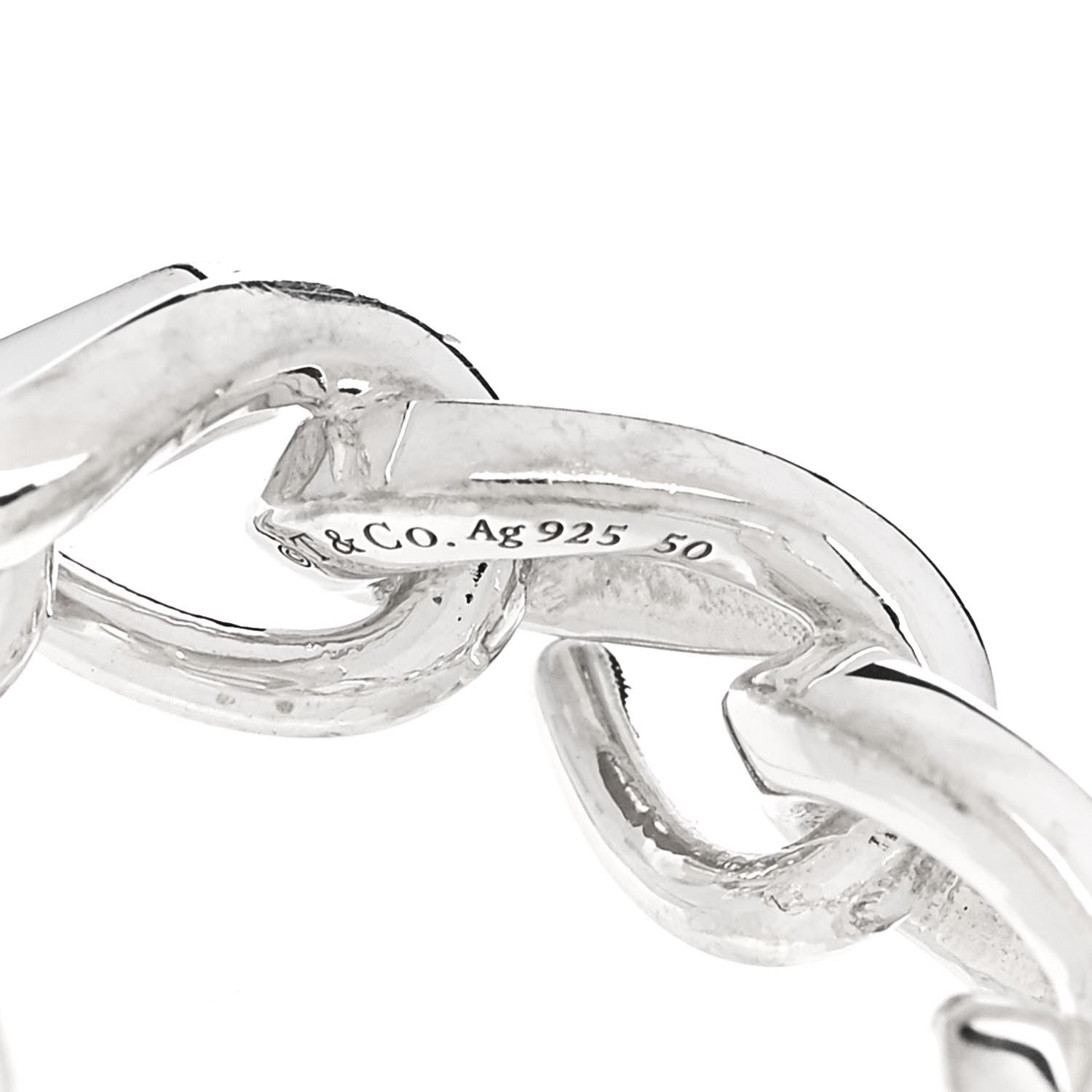 Tiffany Sterling Silver Forge Link Ring 52 6 4 of 4