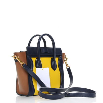 Celine Bullhide Calfskin Suede Tri-color Nano Luggage Multicolor 2 of 14