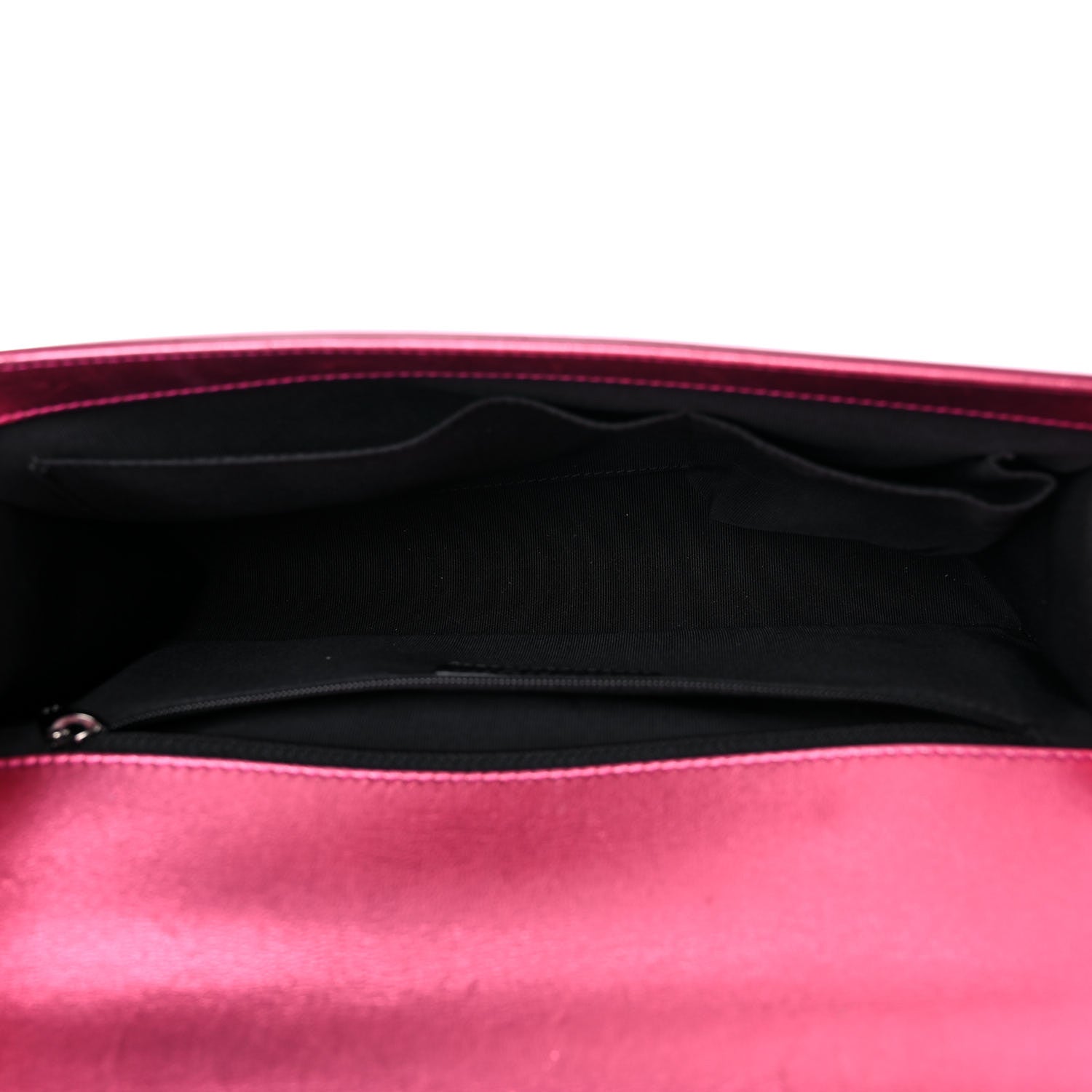 Chanel Metallic Patent Quilted New Medium Boy Flap Fuchsia 11 of 19