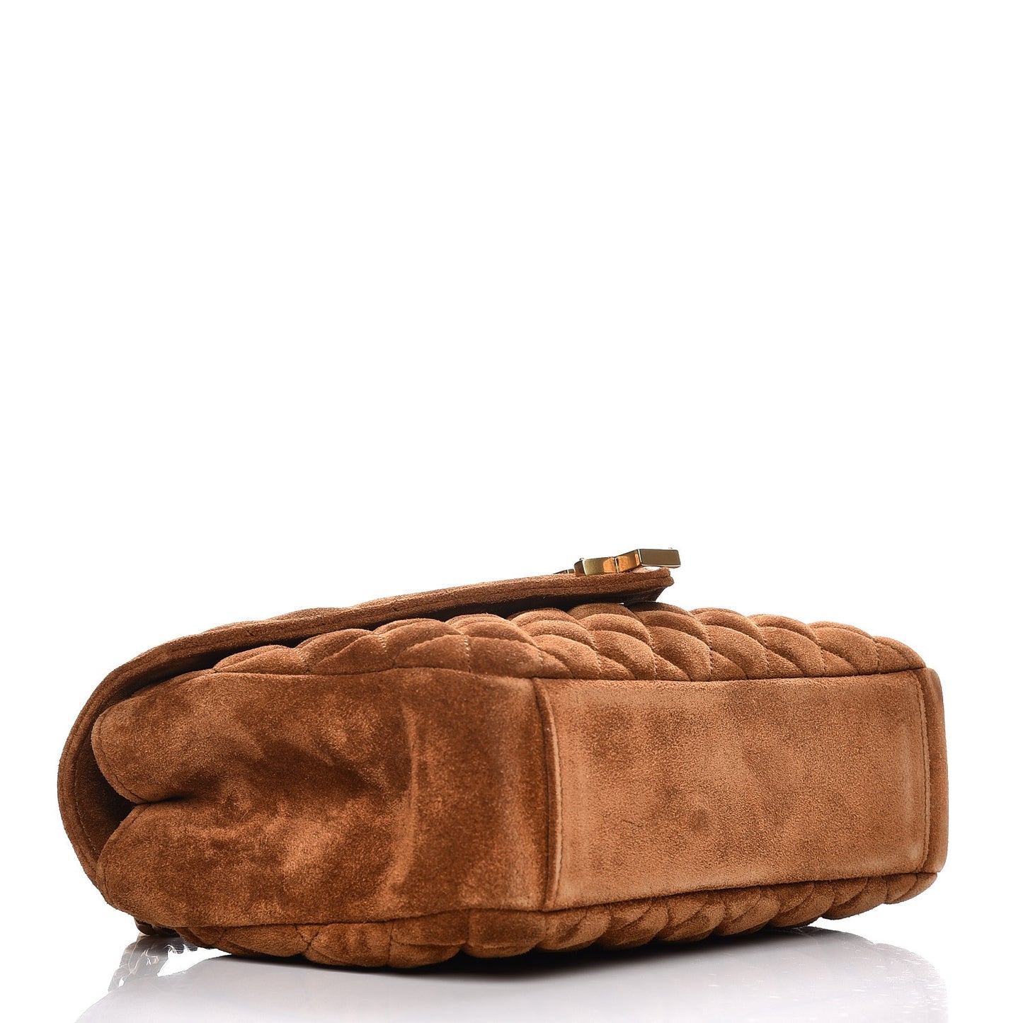 Suede Tri-Quilt Monogram Medium College Bag Ochre