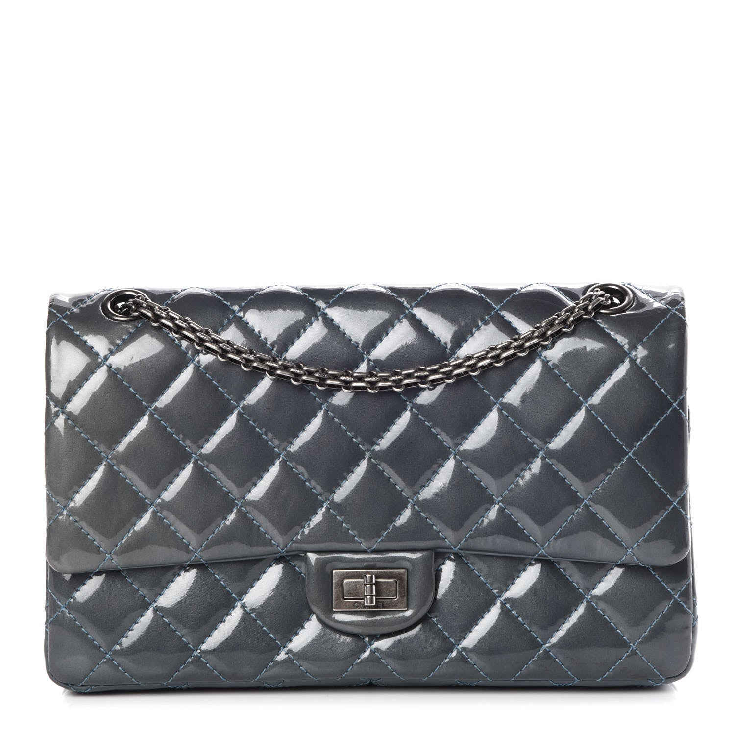 Chanel Patent Quilted 2.55 Reissue 226 Flap Blue 1 of 10