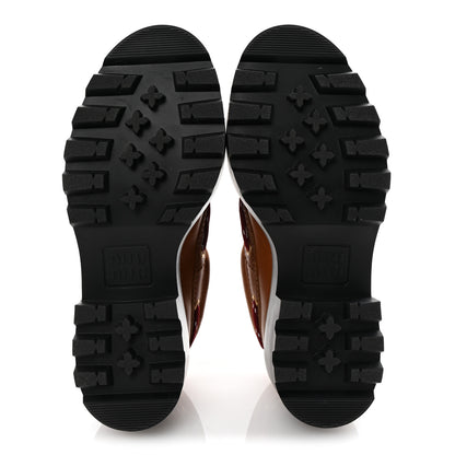 Miu Miu Vitello Platform Loafers 38.5 Cognac 6 of 10