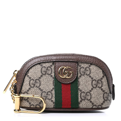 Gucci GG Supreme Monogram Web Ophidia Dome Key Pouch Beige New Acero 1 of 10