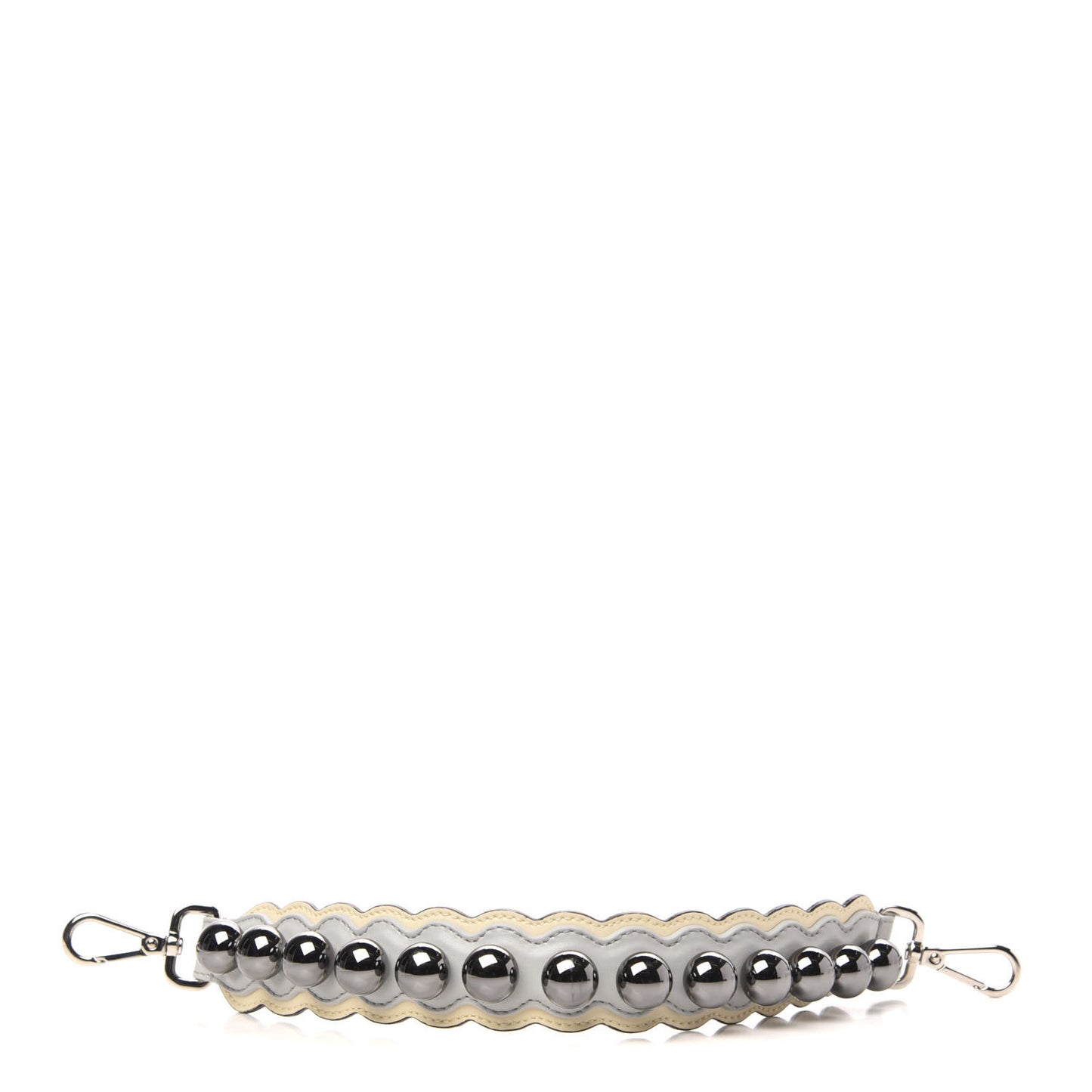 Vitello Liberty Pearl Bi-Color Scalloped Mini Strap You Burro Grigio Perla