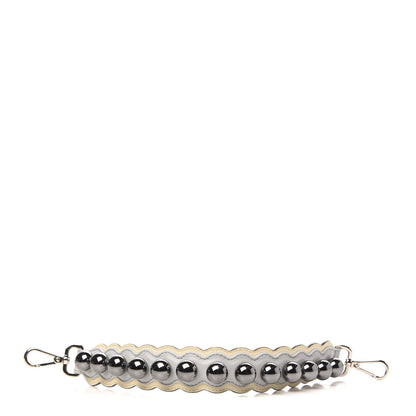 Fendi Vitello Liberty Pearl Bi-Color Scalloped Mini Strap You Burro Grigio Perla 1 of 4