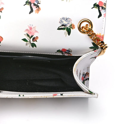 Saint Laurent Calfskin Prairie Flower Printed Small Classic Monogram Kate Satchel White 5 of 11