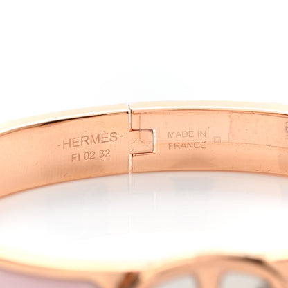 Hermes Enamel Mini Clic Chaine d'Ancre Bracelet PM Rose Candeur 4 of 6