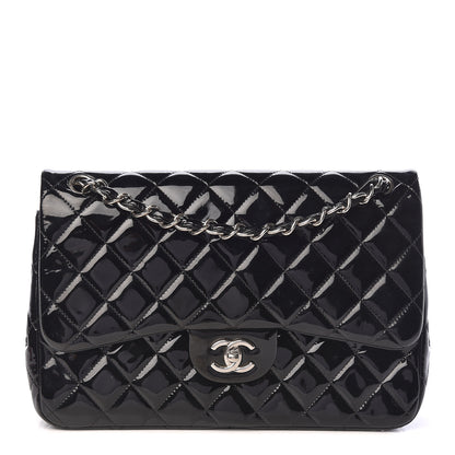 Chanel Patent Quilted Jumbo Double Flap Black 1 of 12