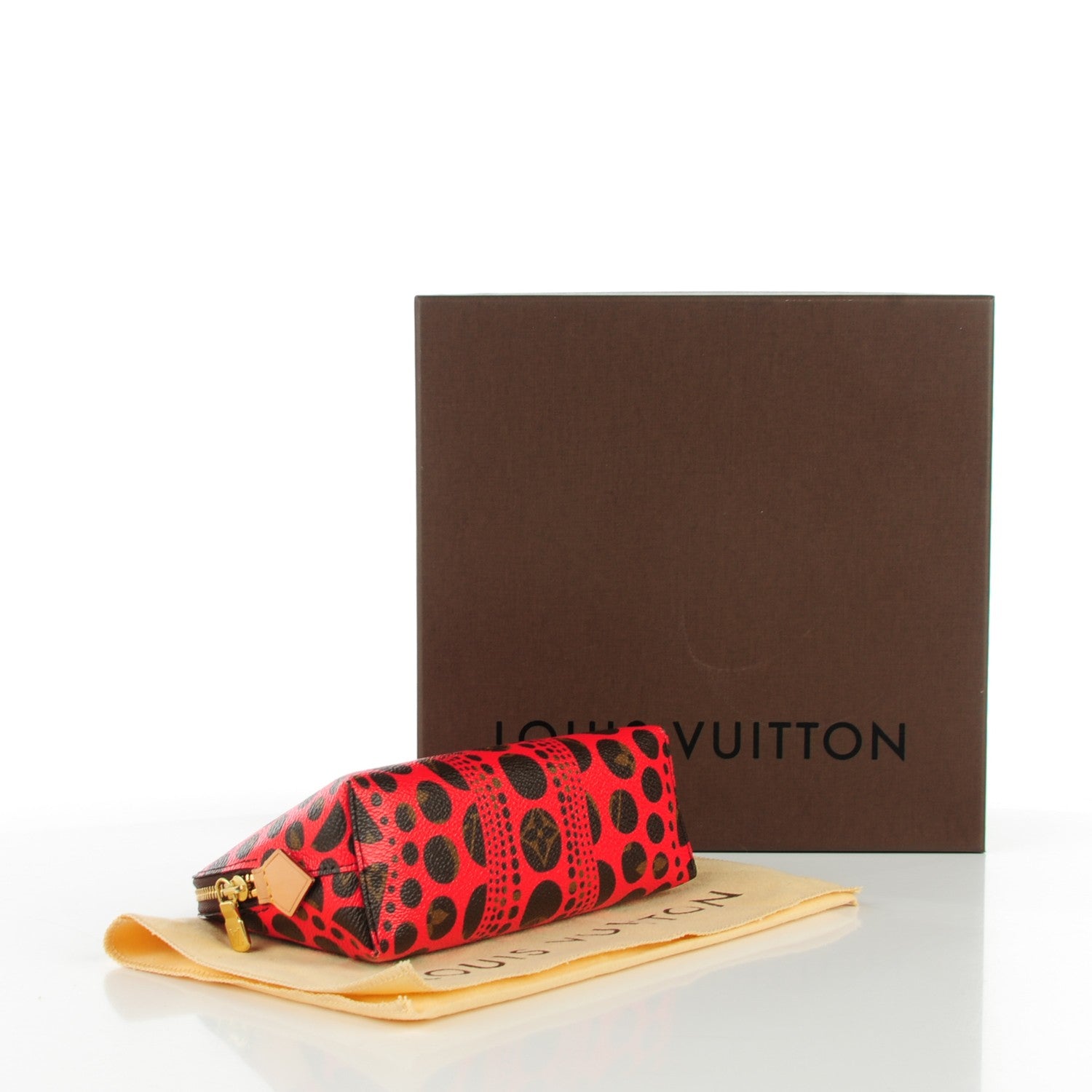 Louis Vuitton Monogram Kusama Pumpkin Dots Cosmetic Pouch Red 4 of 6
