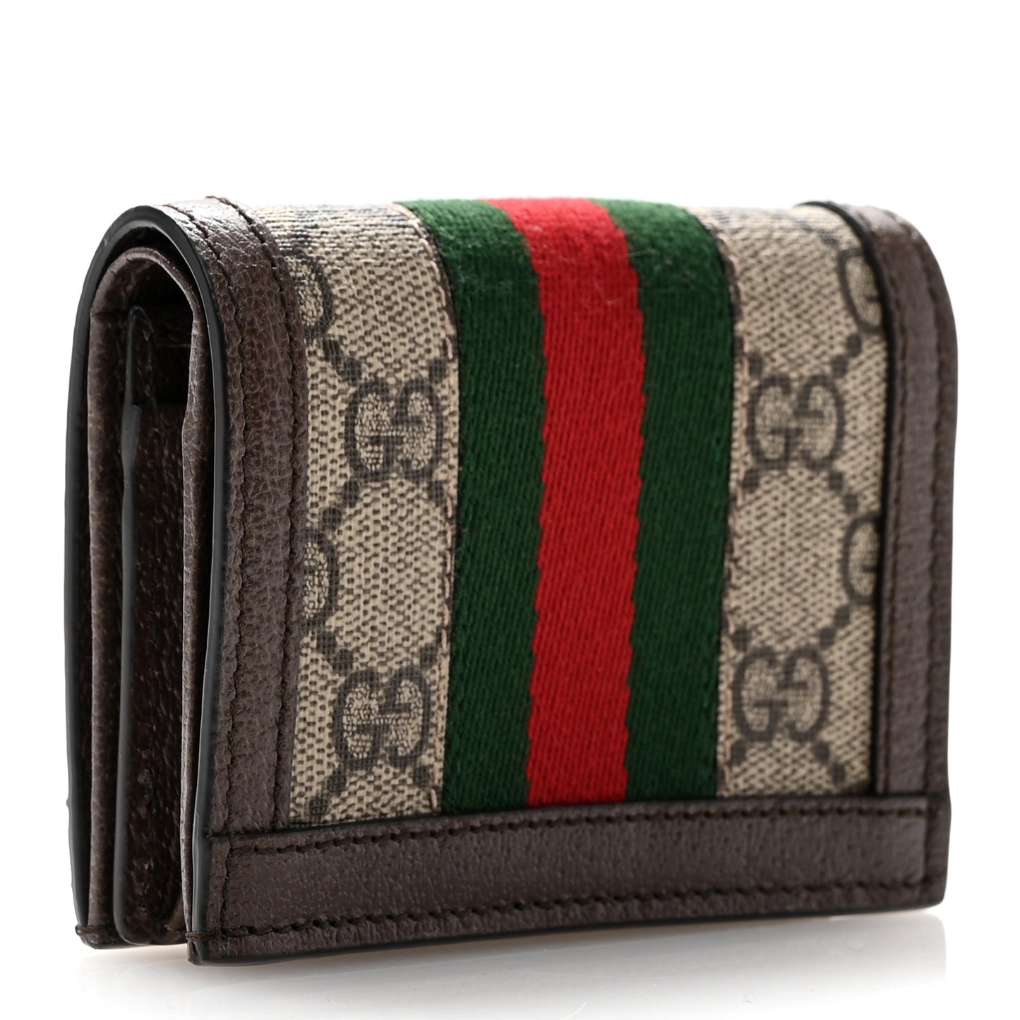 GG Supreme Monogram Web Ophidia Card Case Beige New Acero