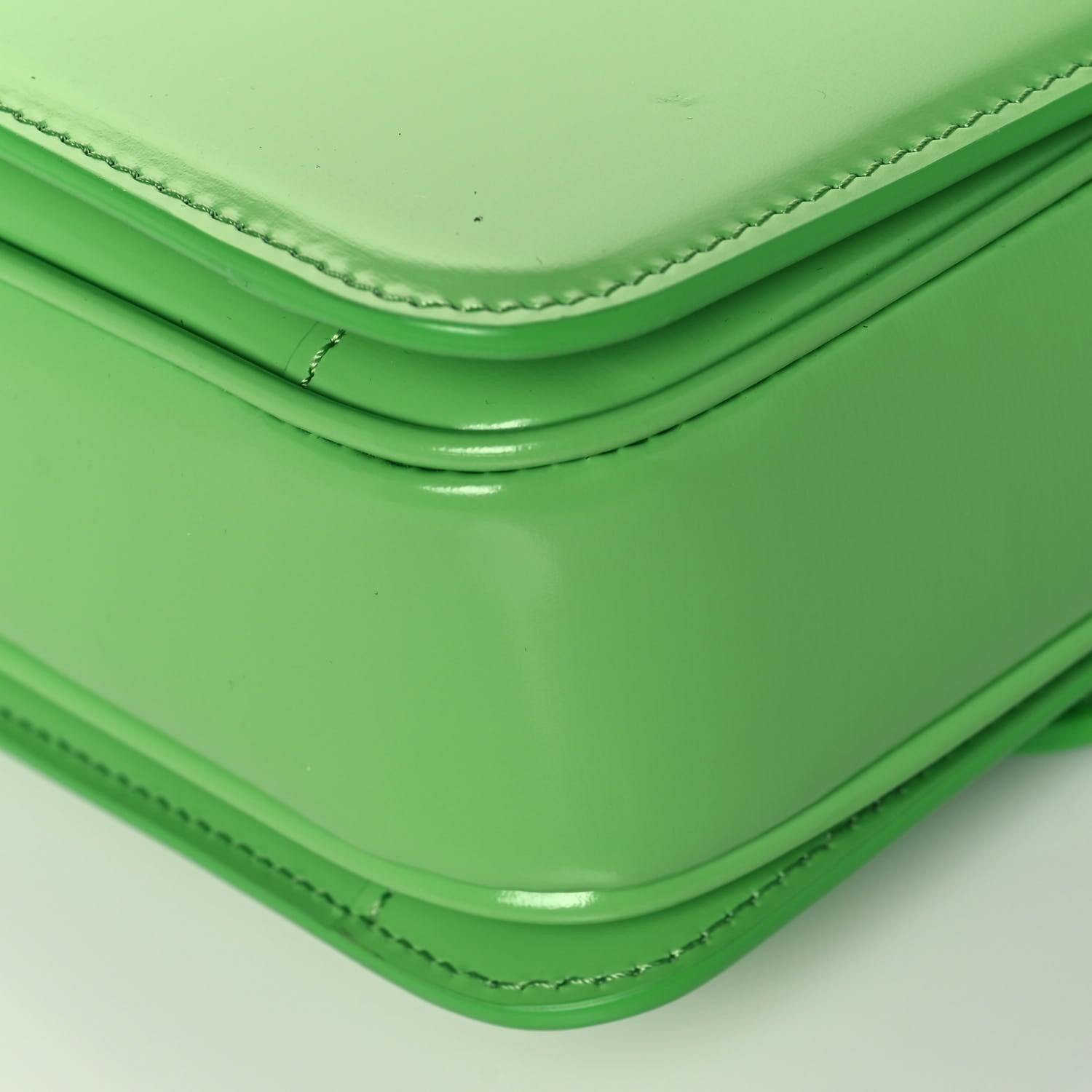Celine Shiny Calfskin Teen Cuir Triomphe Bright Green 12 of 14