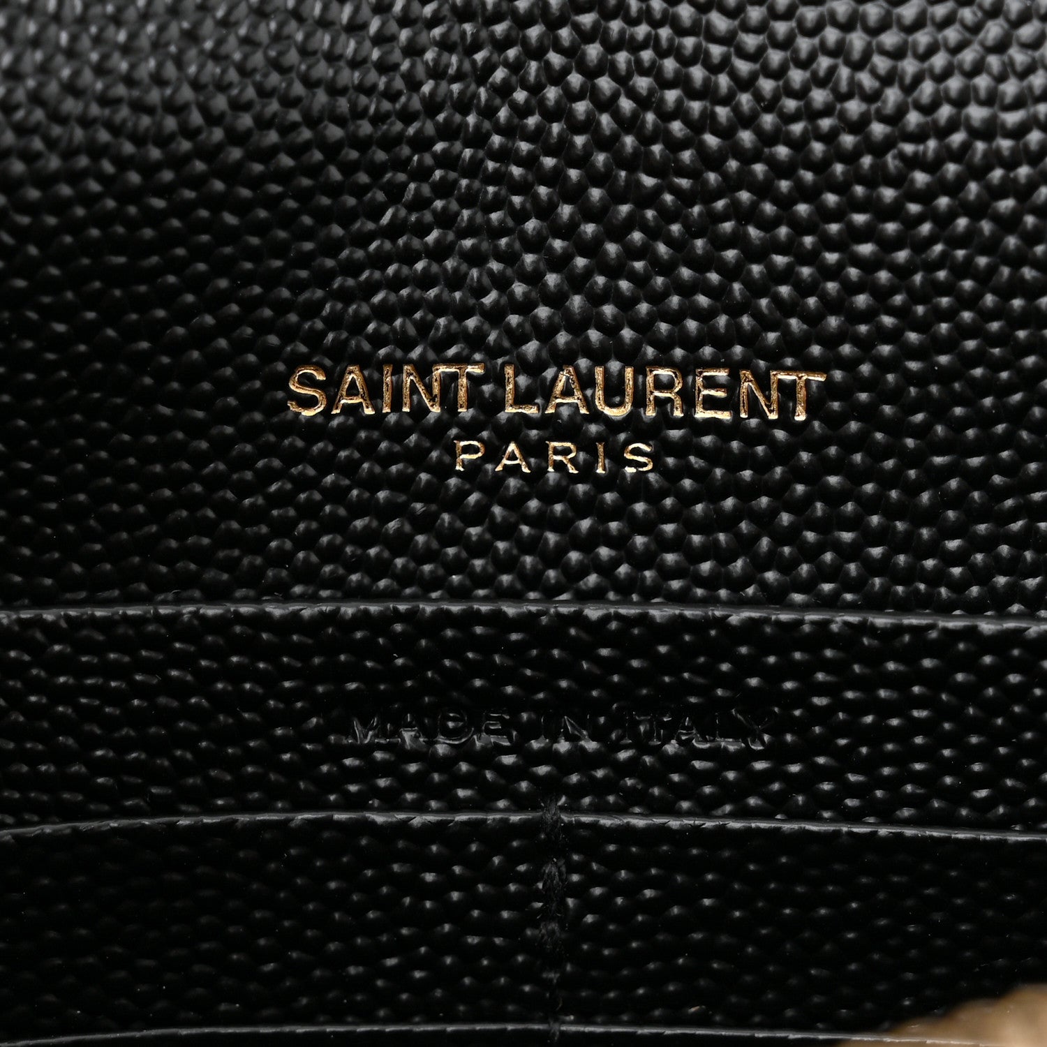 Saint Laurent Grain De Poudre Matelasse Chevron Monogram Envelope Chain Wallet Black 6 of 11