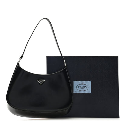 Prada Spazzolato Cleo Shoulder Bag Black 9 of 9