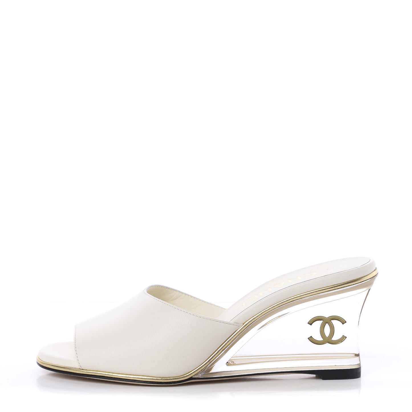 Lambskin CC Mules 35.5 Ivory