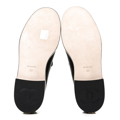 Chanel Lambskin Pearl Crystal Quilted CC Logo Jewelry Loafers 38 Black 7 of 11