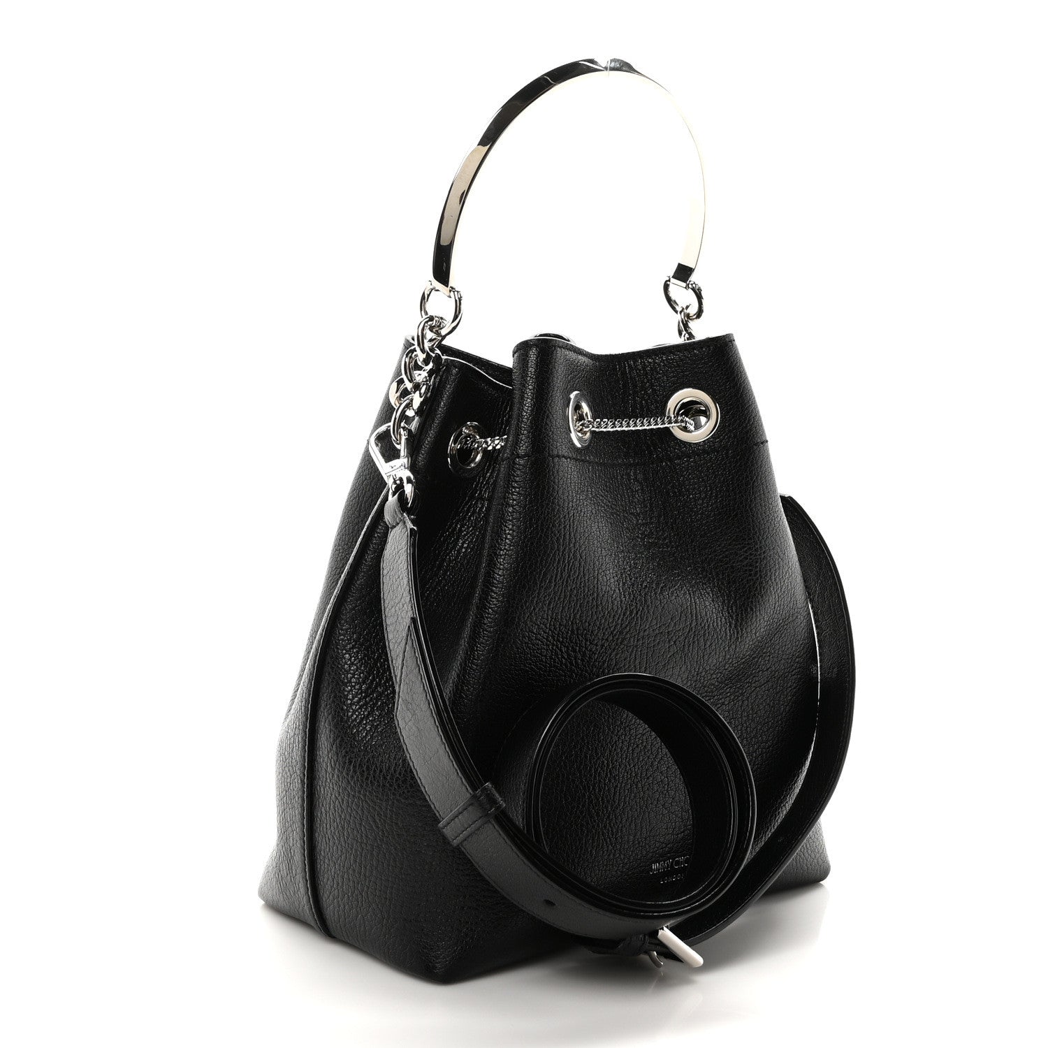 Jimmy Choo Calfskin Bon Bon Bag Bucket Bag Black 3 of 9