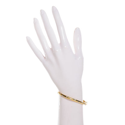Tiffany 18K Yellow Gold Platinum Diamond 4.5mm Etoile Bangle Bracelet 2 of 5