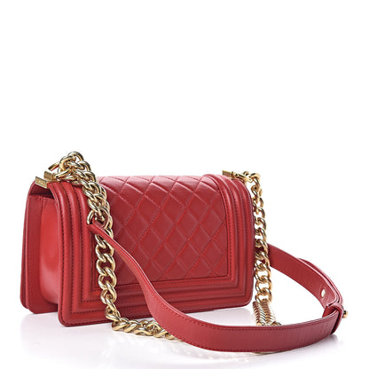 Chanel Lambskin Quilted Small Boy Flap Dark Red 3 of 10