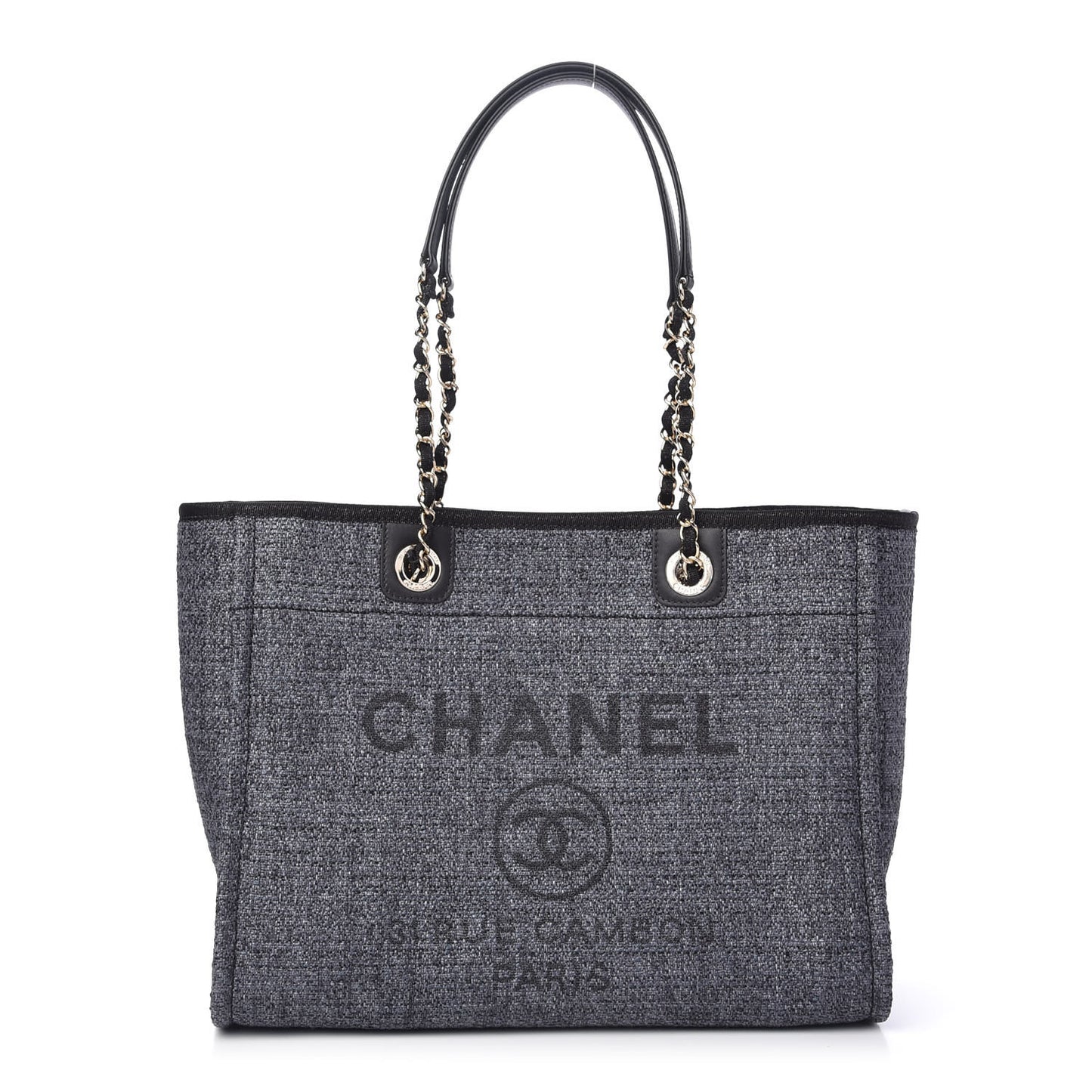 Lurex Boucle Small Deauville Tote Black