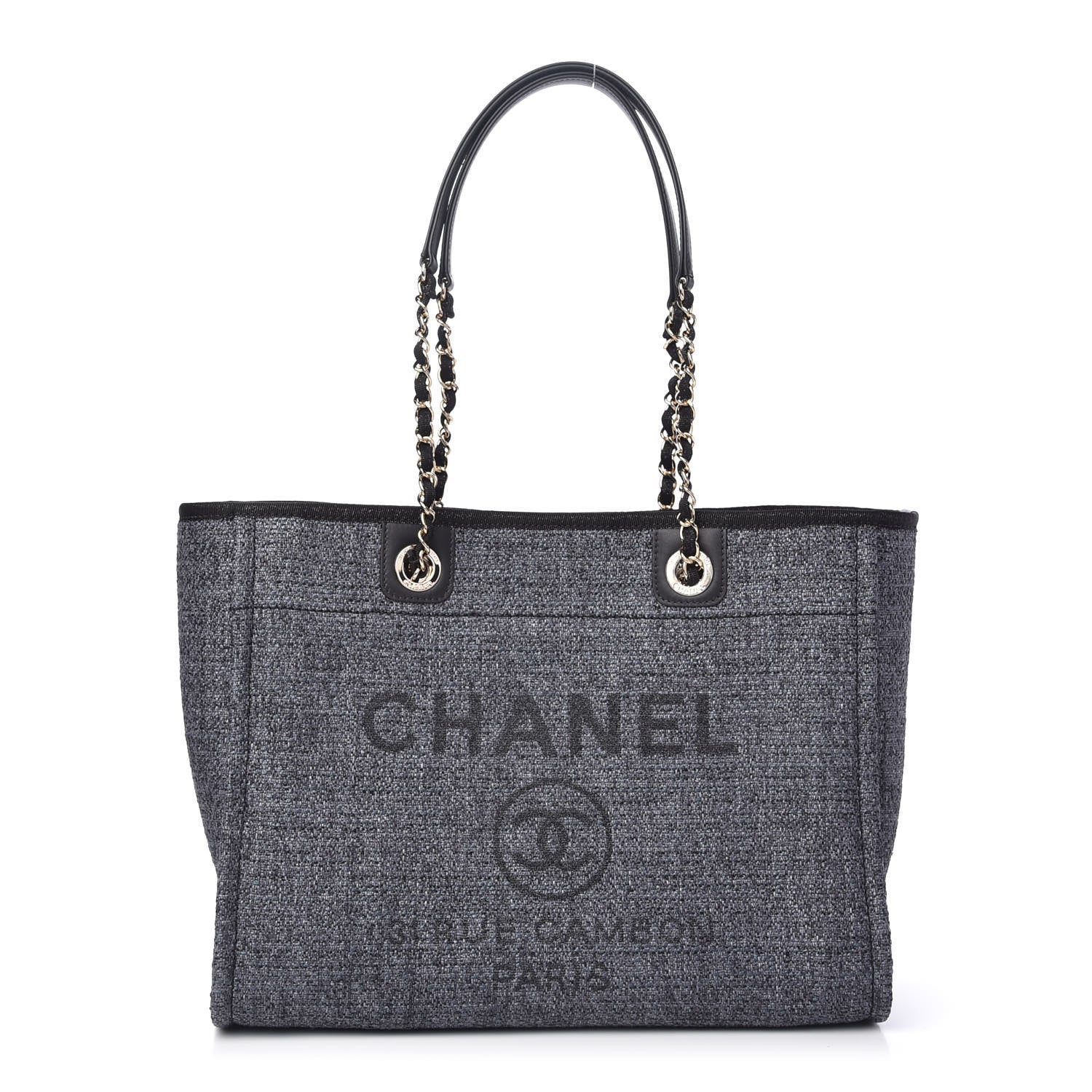 Chanel Lurex Boucle Small Deauville Tote Black 1 of 10