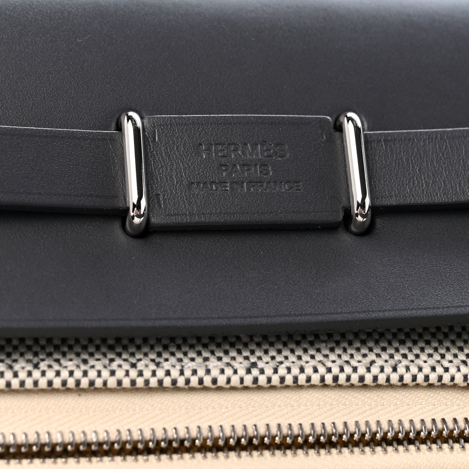 Hermes Military Toile Vache Hunter Herbag Zip Retourne 20 Ecru Ardoise 6 of 14