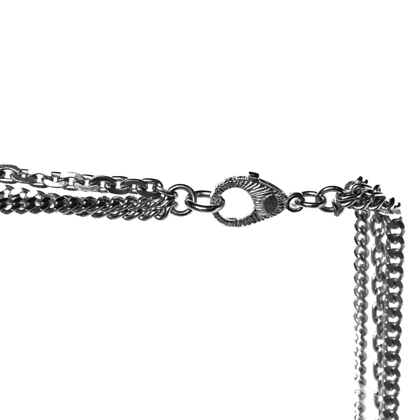 Crystal CC Multi Strand Chain Necklace Silver