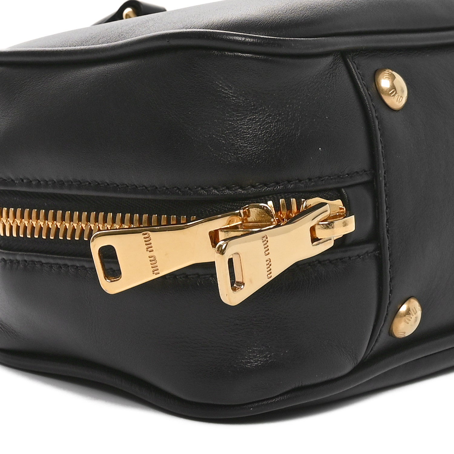 Miu Miu Calfskin Arcadie Top Handle Bag Black 8 of 9