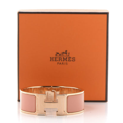 Hermes Enamel Wide Clic Clac H Bracelet PM Peach Melba 5 of 5