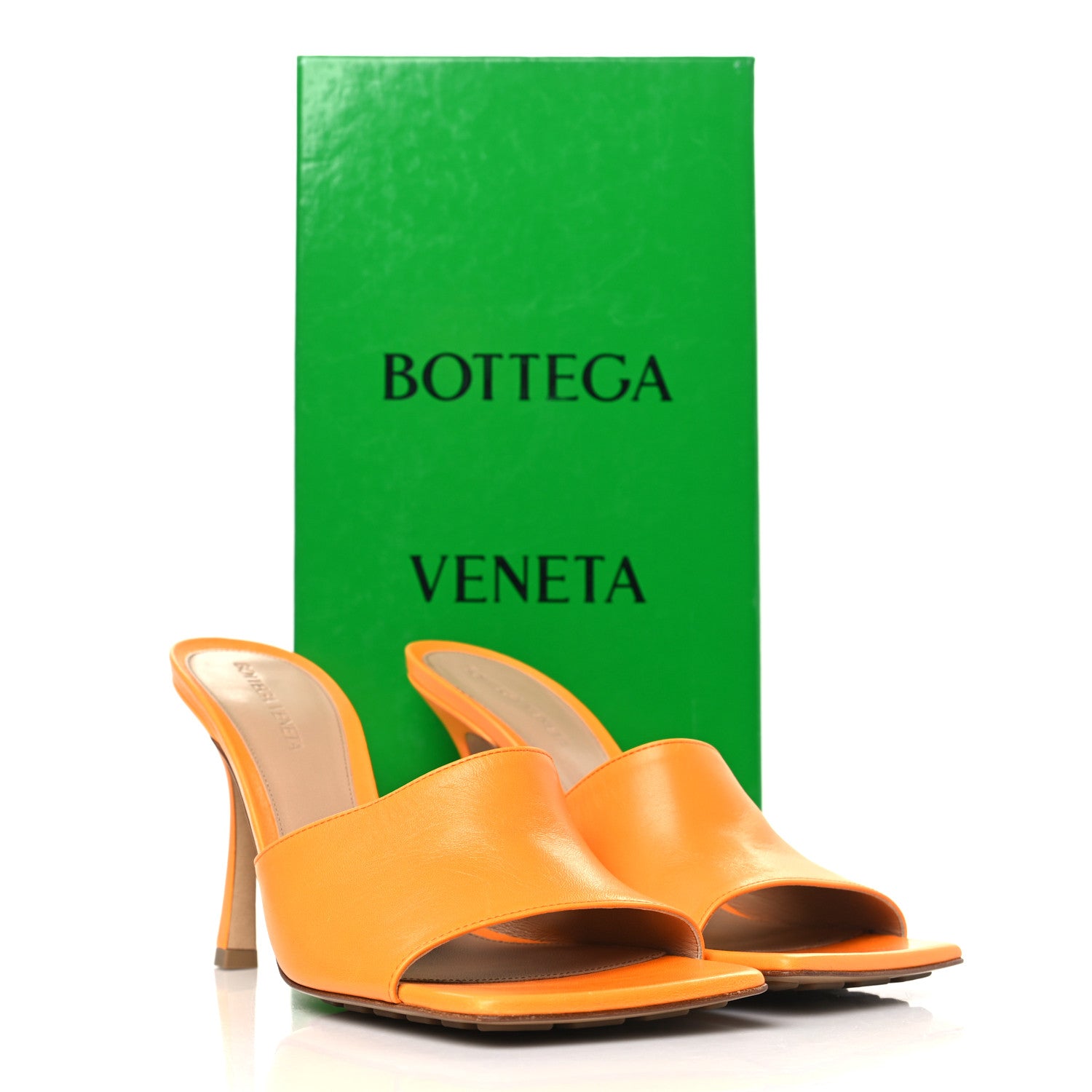 Bottega Veneta Lambskin Stretch 90mm Mule Sandals 39 Tangerine 8 of 8