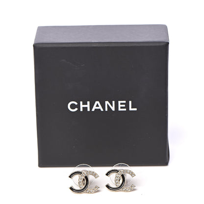 Chanel Enamel Crystal CC Earrings Black Gold 5 of 5