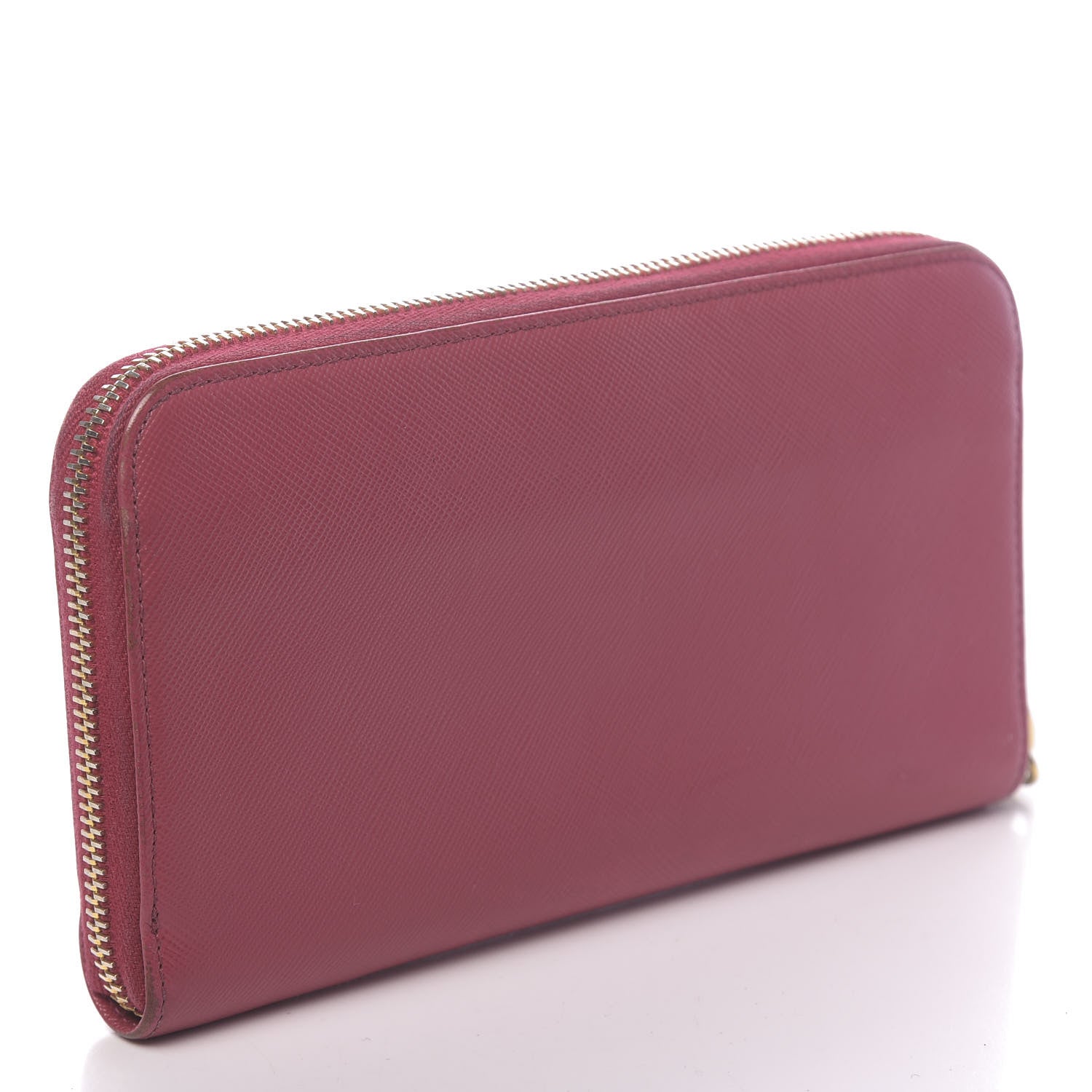 Prada Saffiano Fiocco Bow Zip Around Wallet Peonia 3 of 11