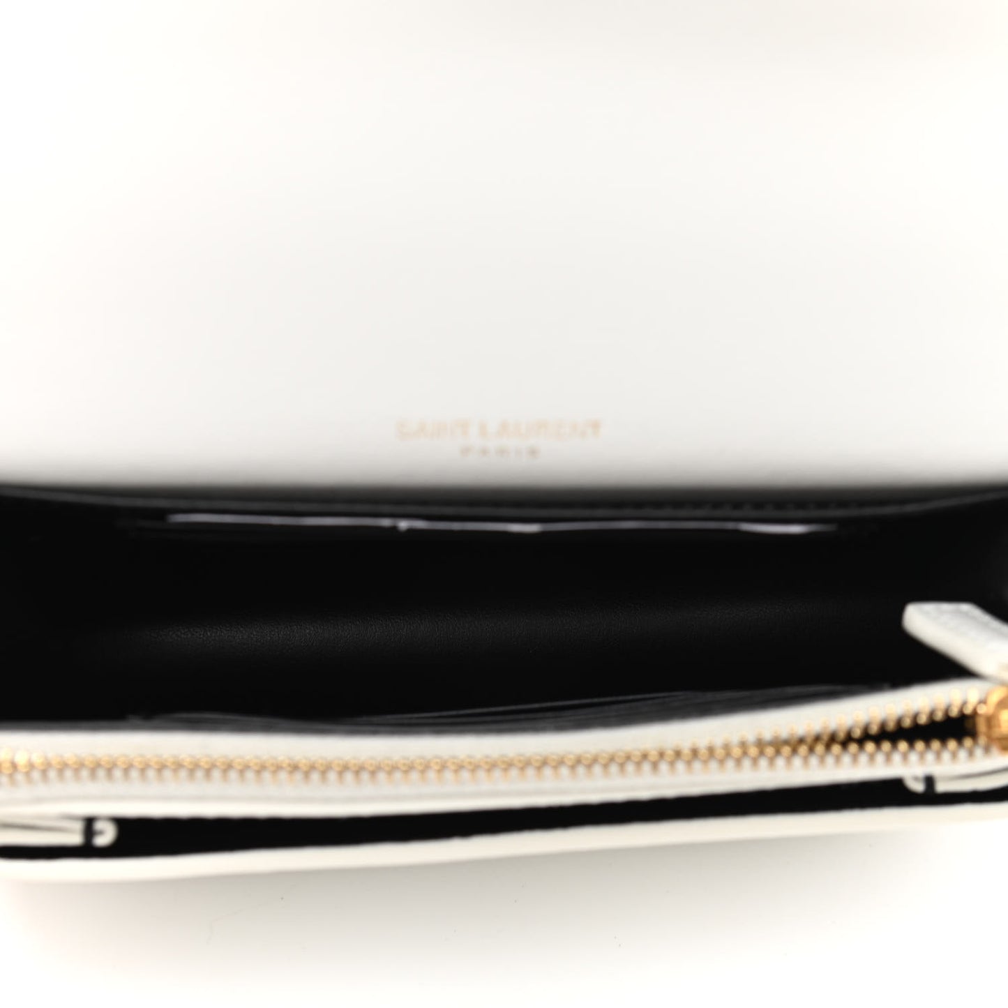 New Aspen Calfskin Bi-Color Monogram Sunset Chain Wallet Black Dirty White