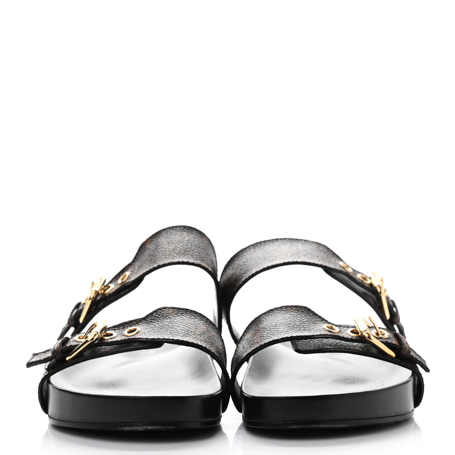 Louis Vuitton Monogram Bom Dia Mule Sandals 39 Black 2 of 8
