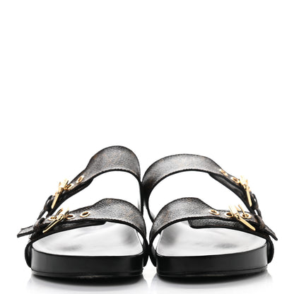 Louis Vuitton Monogram Bom Dia Mule Sandals 39 Black 2 of 8